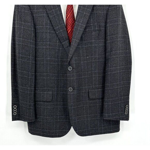 JOSEPH ABBOUD signature jacket blazer sport coat plaid wool blend gray 44R - Picture 4 of 10